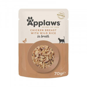 APPLAWS CAT POUCH TUNA RICE konservi kaķiem Vista, savvaļas rīsi buljonā 70g